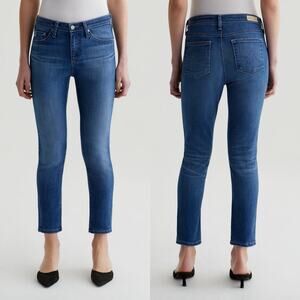 AG Adriano Goldschmied Prima Cigarette Crop Jeans Dark Blue Wash Size 32